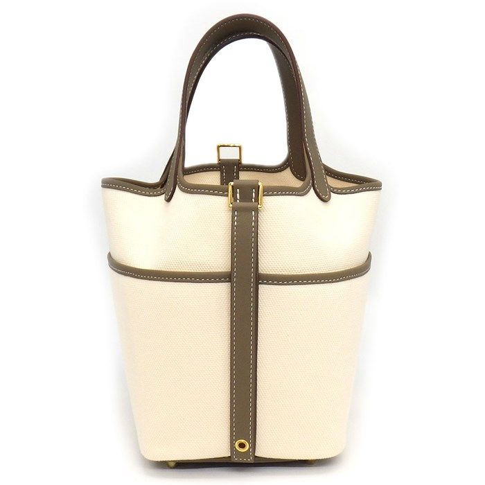 HERMES Picotin Lock PM Handbag - Ecru & Etoupe, 2023 Edition