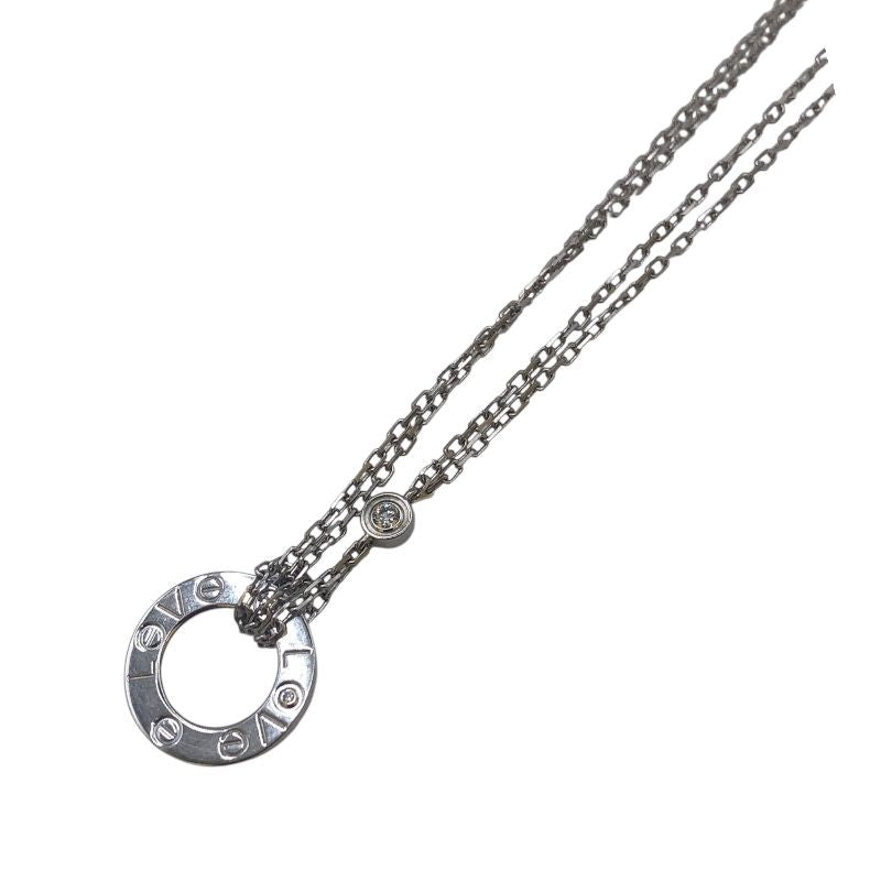 Cartier Love Circle Necklace with 2 Diamonds in 750WG