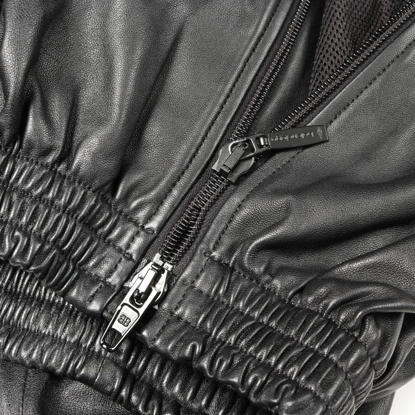 BALENCIAGA 3B Sports Icon Track Jacket in Luxurious Black Leather
