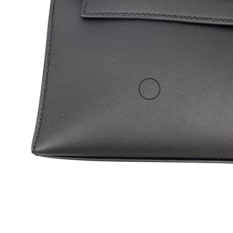 HERMES Kelly Pochette X Stamp (2016) Black Swift Leather Handbag