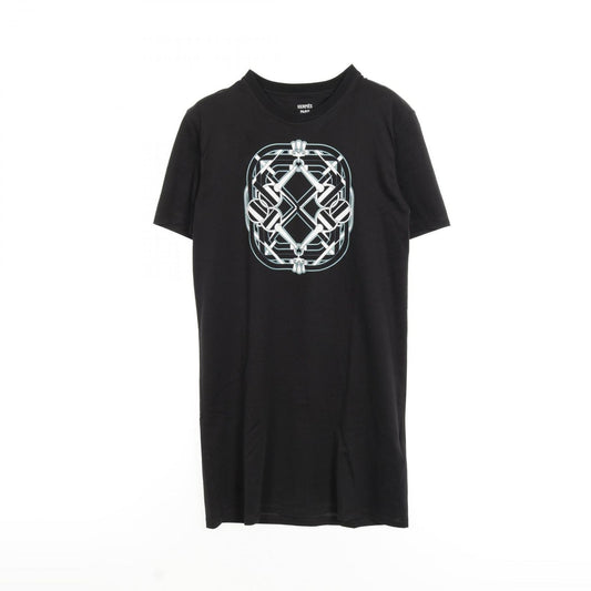 HERMES Cartouche Black Cotton Dress - Timeless Elegance