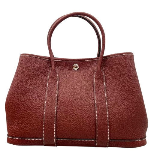 HERMES Garden Party TPM Handbag in Rouge Ash - Exquisite Craftsmanship