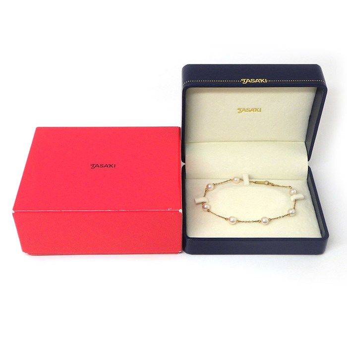 TASAKI 7-Point Pearl Station Bracelet in K18 Yellow Gold