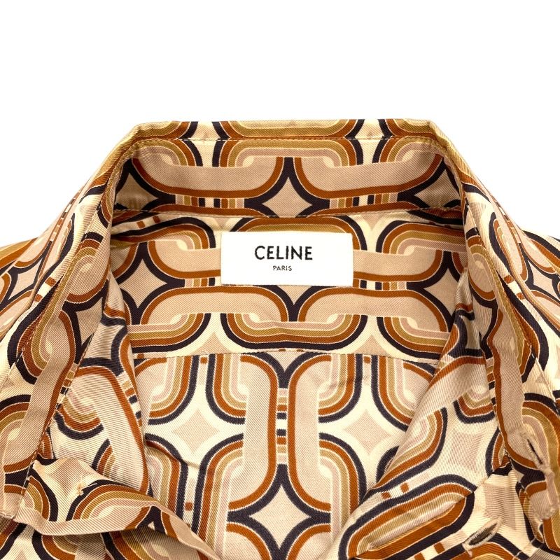 CELINE Chain Print Silk Blouse - Multicolor Elegance