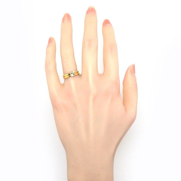 Tiffany & Co. Signature Cross Ring with Diamonds in K18 Gold