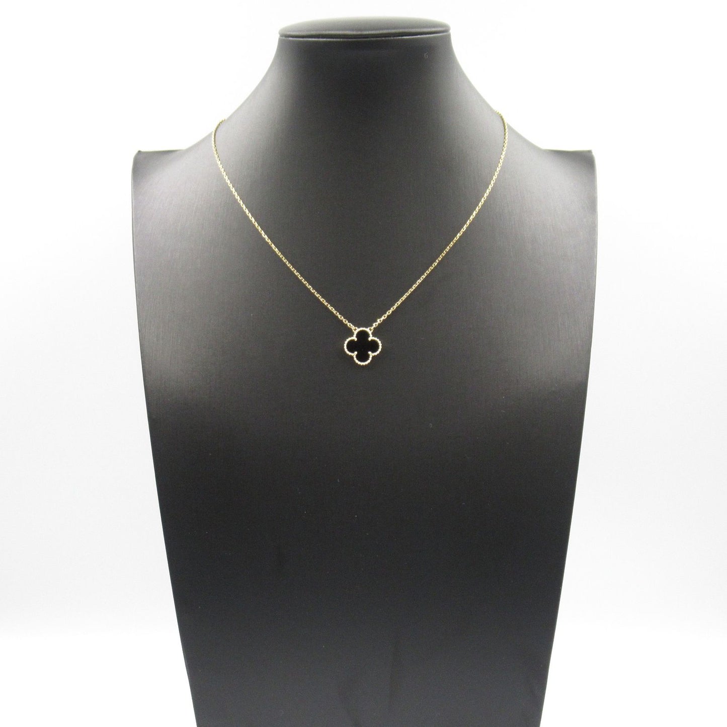 Van Cleef & Arpels Vintage Alhambra Onyx Necklace in 18K Yellow Gold
