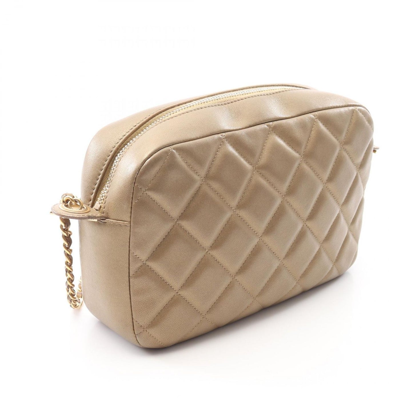 CHANEL Matelassé Camera Bag in Gold Lambskin - Exquisite Luxury