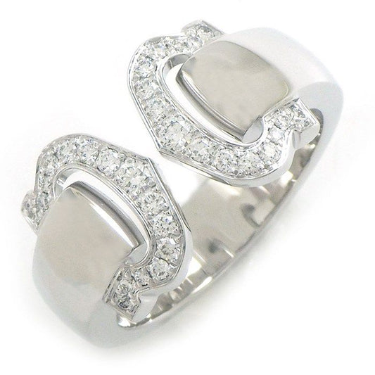 Cartier C2 2C Diamond Ring in 18K White Gold - Size 10