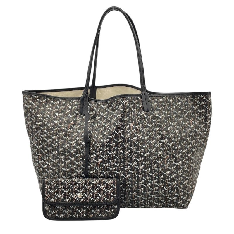 GOYARD Saint Louis GM Black PVC Coated Canvas Tote Bag
