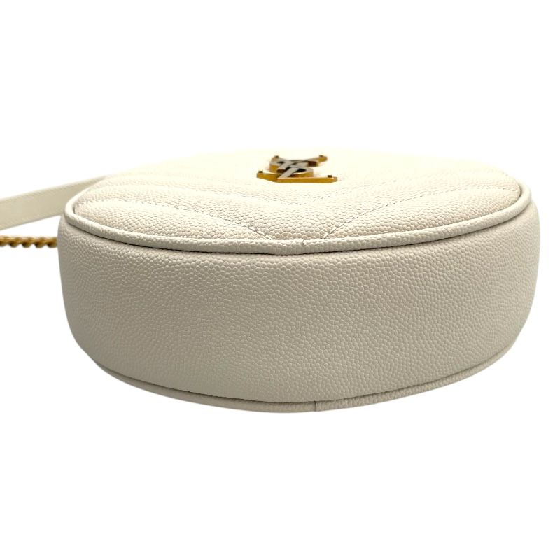 SAINT LAURENT Ivory Vinyl Chain Shoulder Bag - Exquisite Craftsmanship