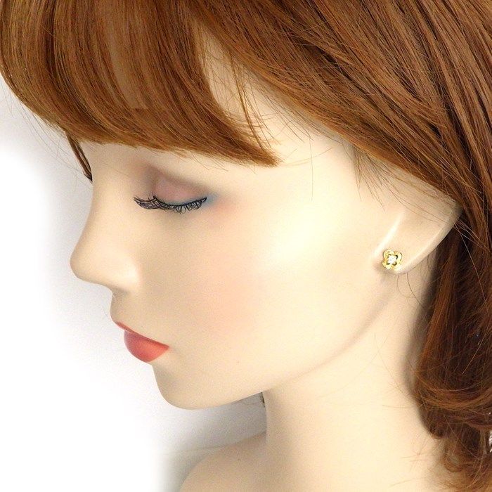 MAUBOUSSIN Chance of Love Clover Diamond Earrings in 18K Yellow Gold