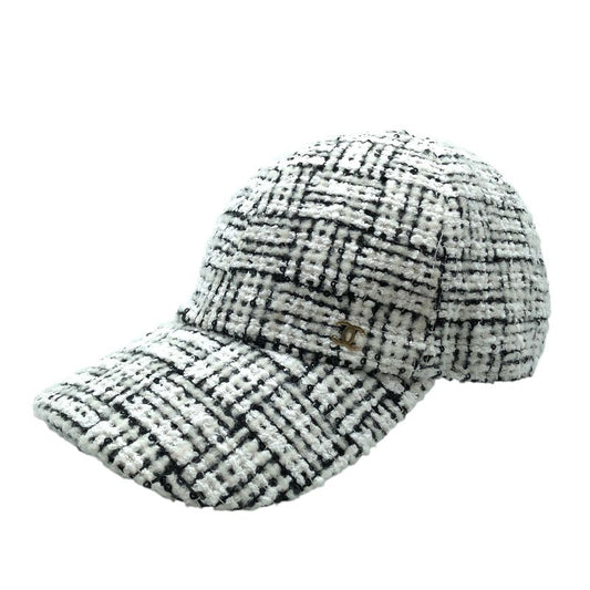 CHANEL Tweed Baseball Cap in White - Exquisite Cotton Craftsmanship