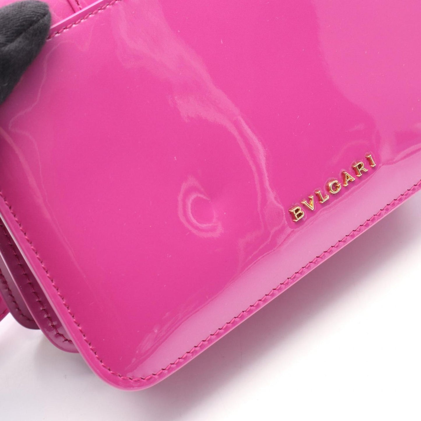 BVLGARI Serpenti Forever Pink Purple Patent Leather Shoulder Bag