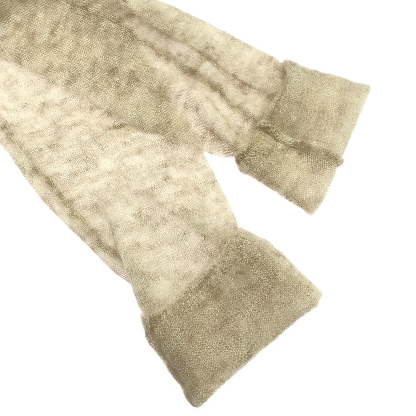 AURALEE Kid Mohair Sheer Knit Boat Neck in Beige - Exquisite Craftsmanship