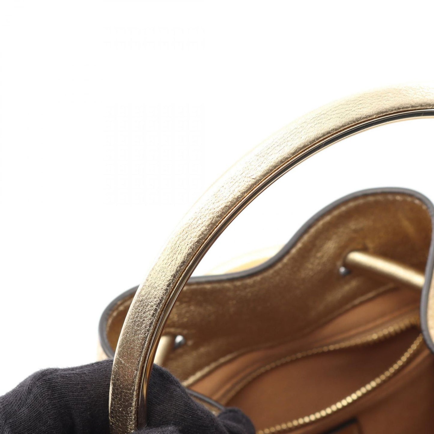 Jimmy Choo Gold Leather Bon Bon Bucket Handbag - Exquisite Craftsmanship