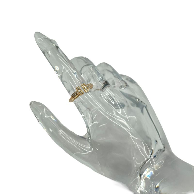 Tiffany & Co. T Wire Diamond Ring in 18K Pink Gold - Size 10