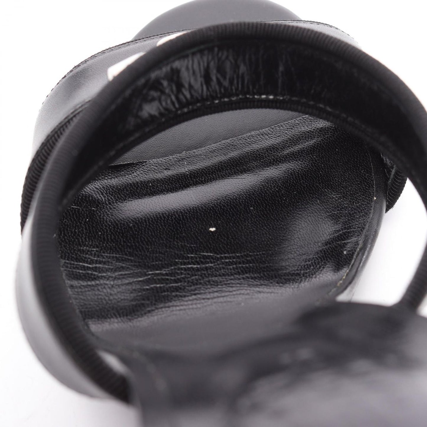 HERMES Collier de Chien Leather Sandals - Size 38 - Black