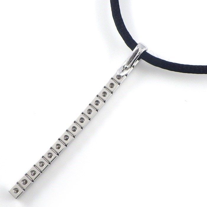 Cartier Diamond Necklace with Black Cord in 18K White Gold