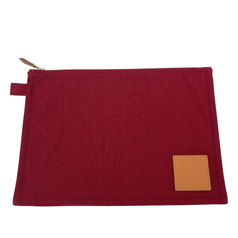 HERMES Bora Bora MM Pouch in Bordeaux with Silver Hardware