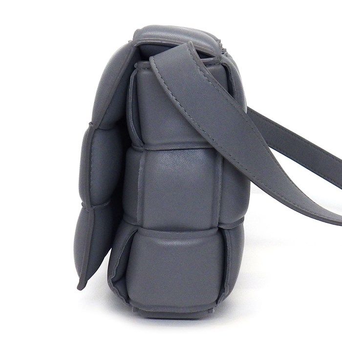 Bottega Veneta Padded Cassette Shoulder Bag in Thunder Gray