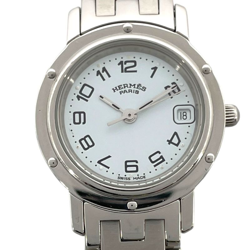 HERMES Clipper CL4210 White SS Quartz Ladies Watch