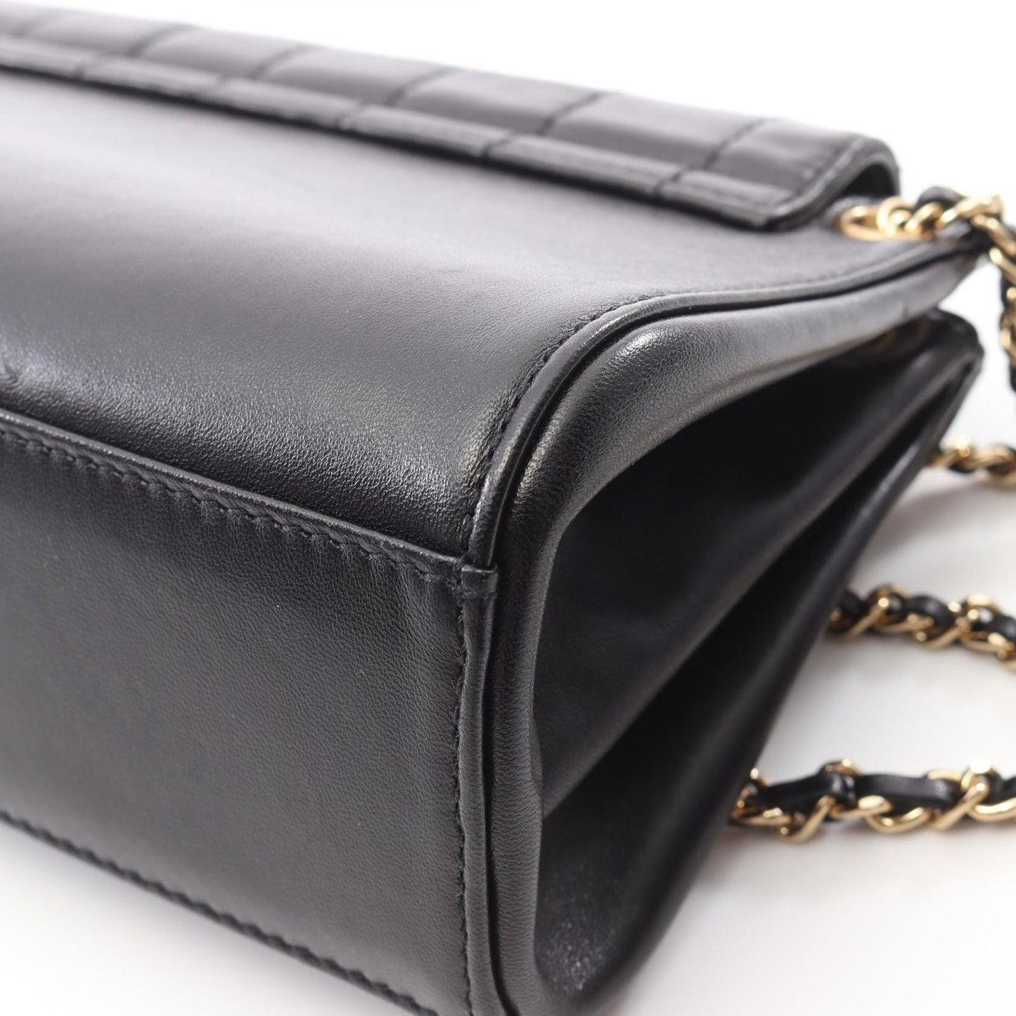 CHANEL 2.55 Chocolate Bar Shoulder Bag in Black Lambskin