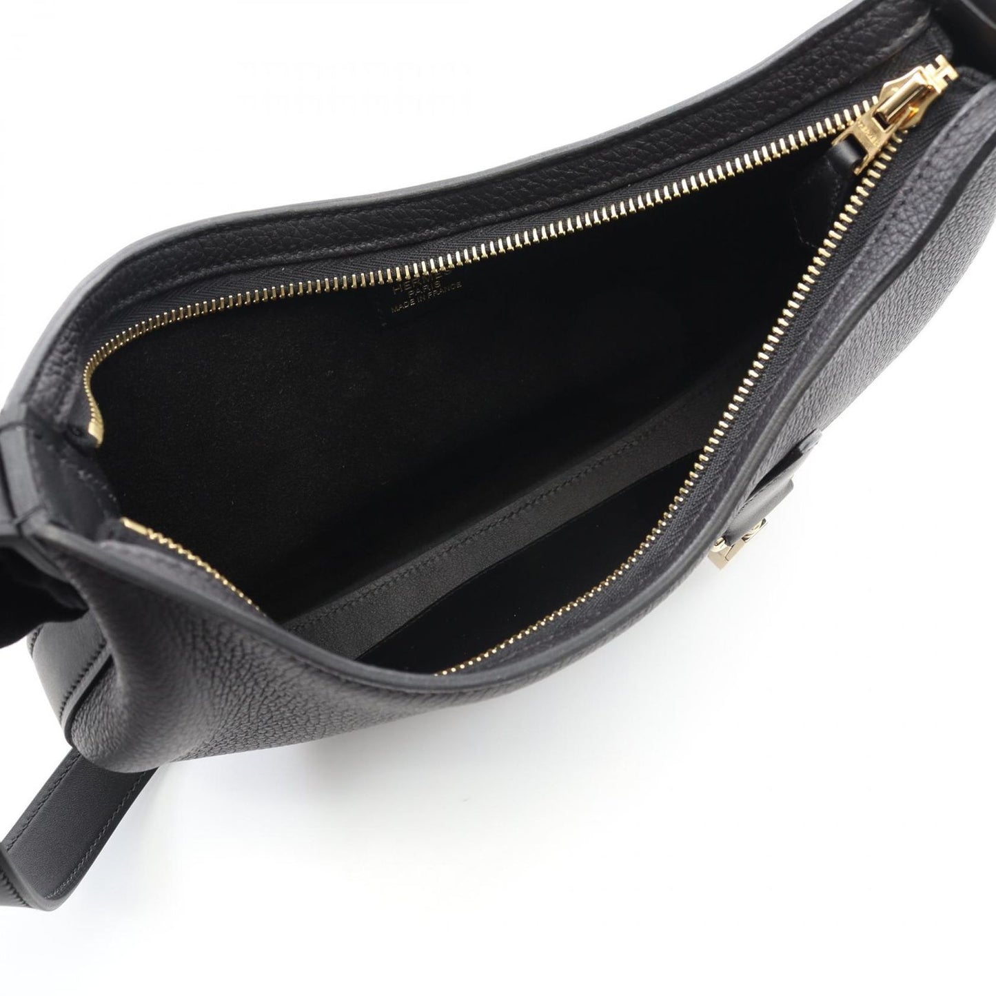 HERMES Petit Alson Black Leather Shoulder Bag - Unused Luxury