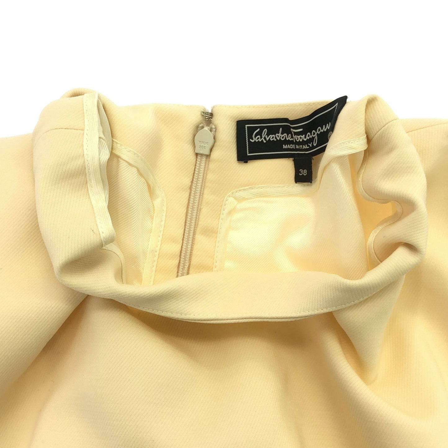 Salvatore Ferragamo Beige Wool Dress - Timeless Elegance