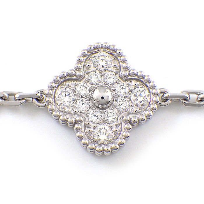 Van Cleef & Arpels Vintage Alhambra 5 Motif Bracelet with Onyx & Diamonds