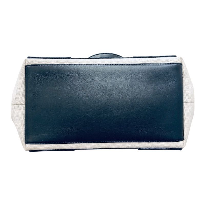 Balenciaga Navy Cabas S Handbag - White & Black Canvas