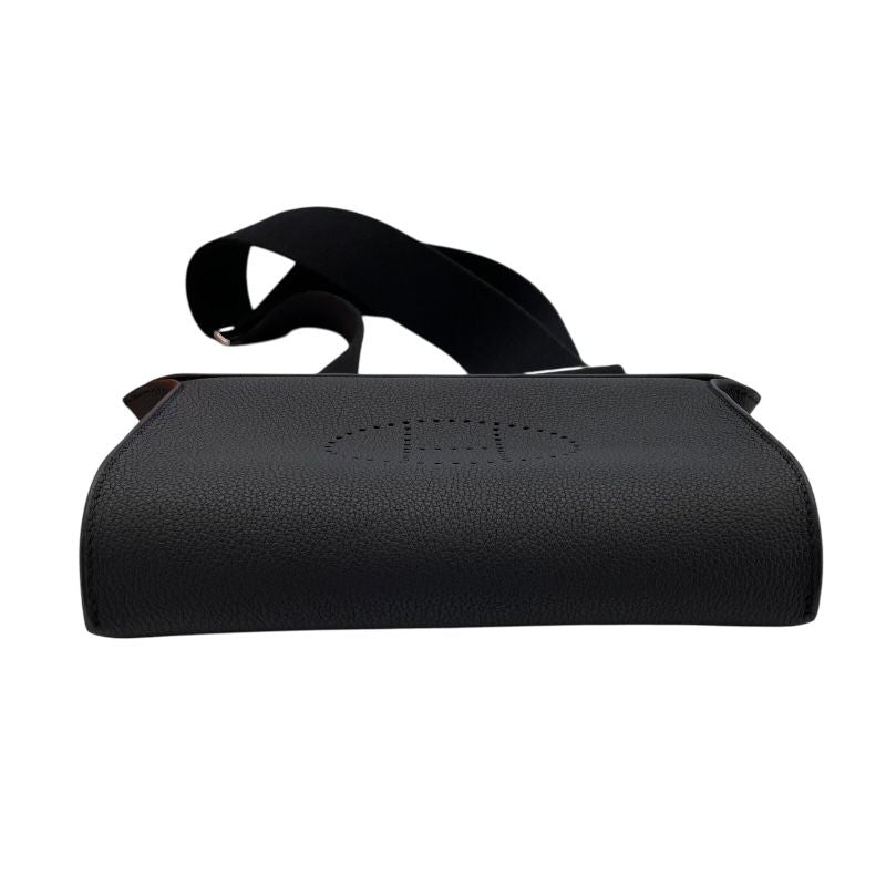 HERMES Vido Posh W Stamp Black Togo Leather Shoulder Bag