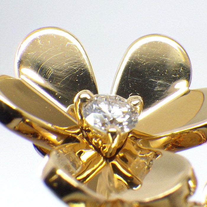 Van Cleef & Arpels Frivole Mini 3-Flower Necklace in 18K Yellow Gold