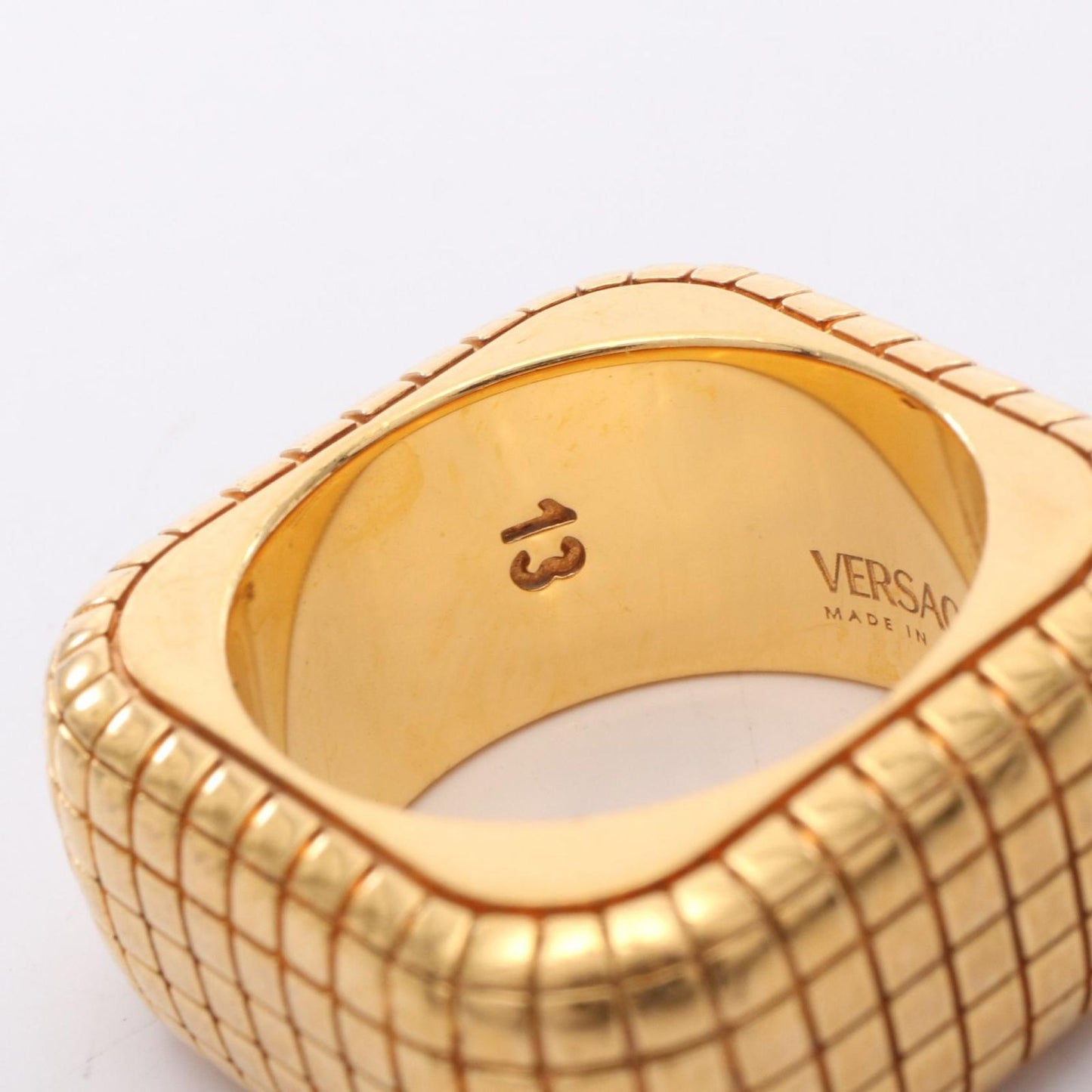 Versace Delos Ring in Gold Plated Elegance - Size 13