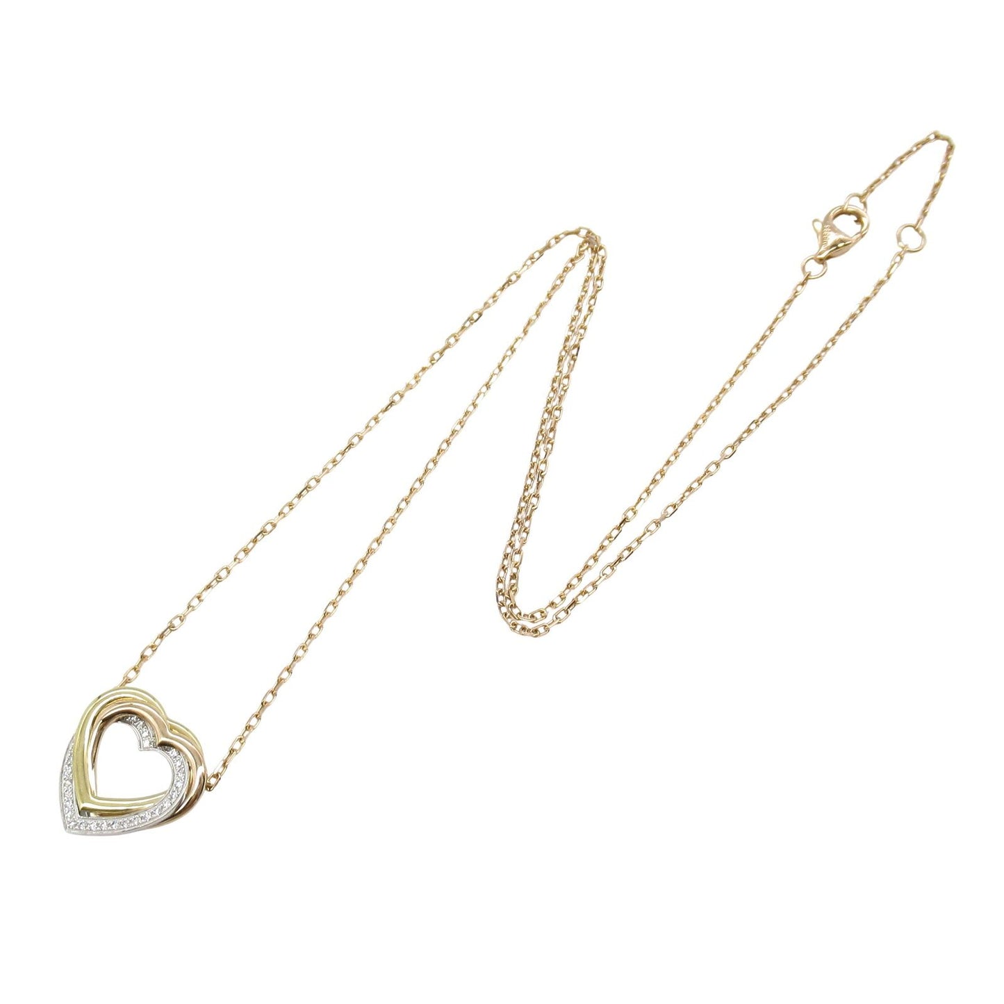 CARTIER Trinity Heart Necklace in K18 Gold - Exquisite Elegance