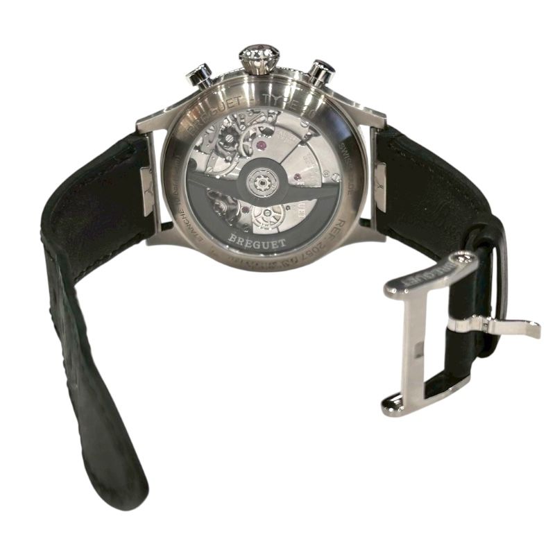 Breguet Type 20 Chronograph 2057ST/92/3WU - Black Dial, Leather Strap