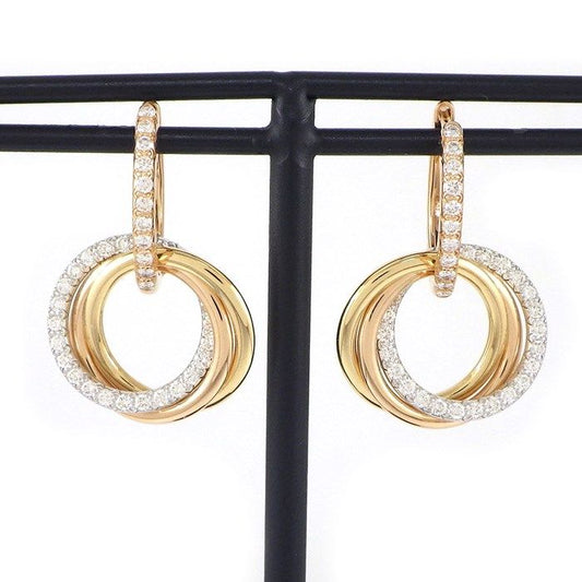 Cartier Trinity Earrings with Diamonds in Three Colors