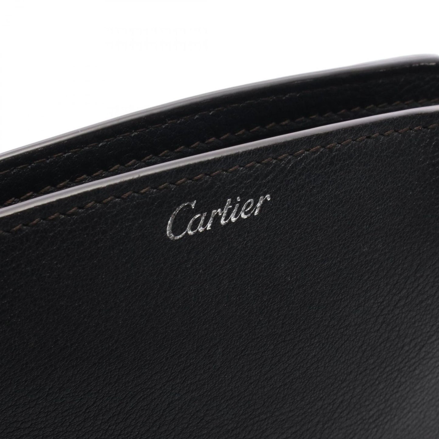 CARTIER C de Cartier 2C Black Leather Clutch Bag