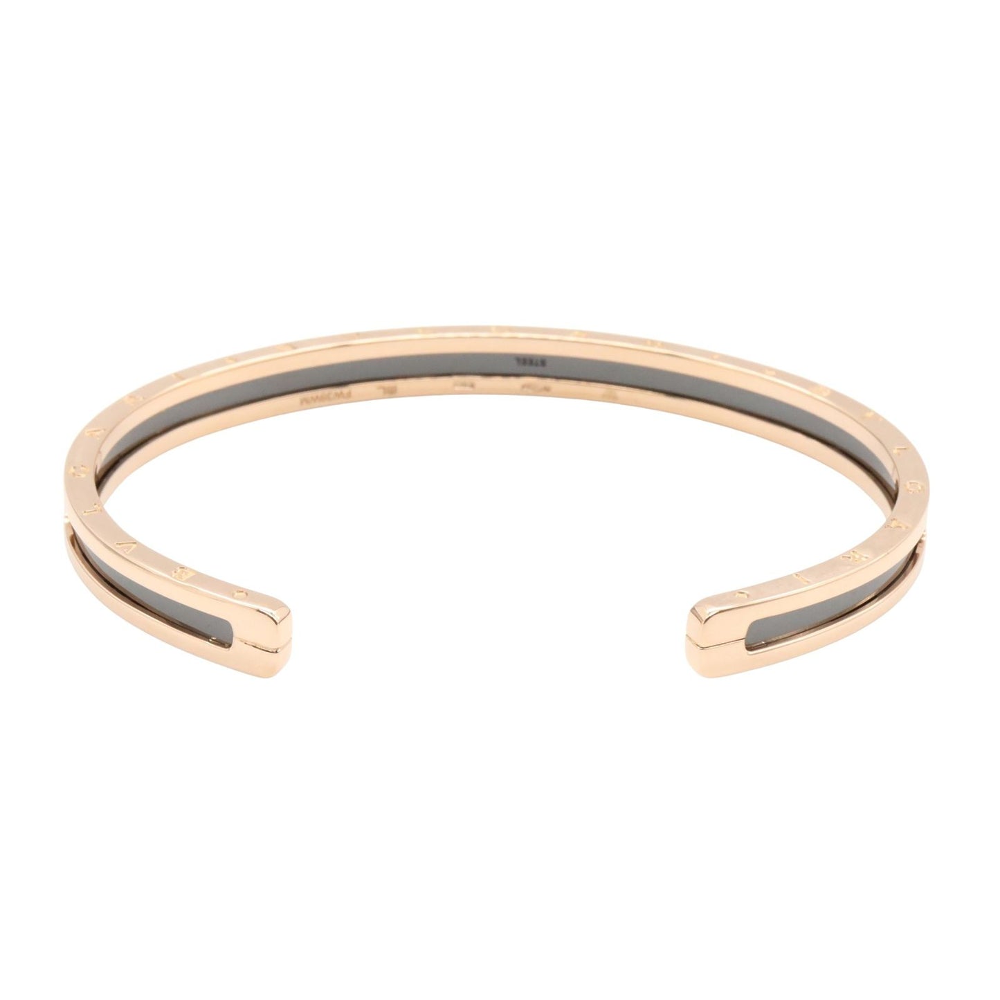BVLGARI B-zero1 Open Bangle in K18PG and Ceramic - 17.5cm