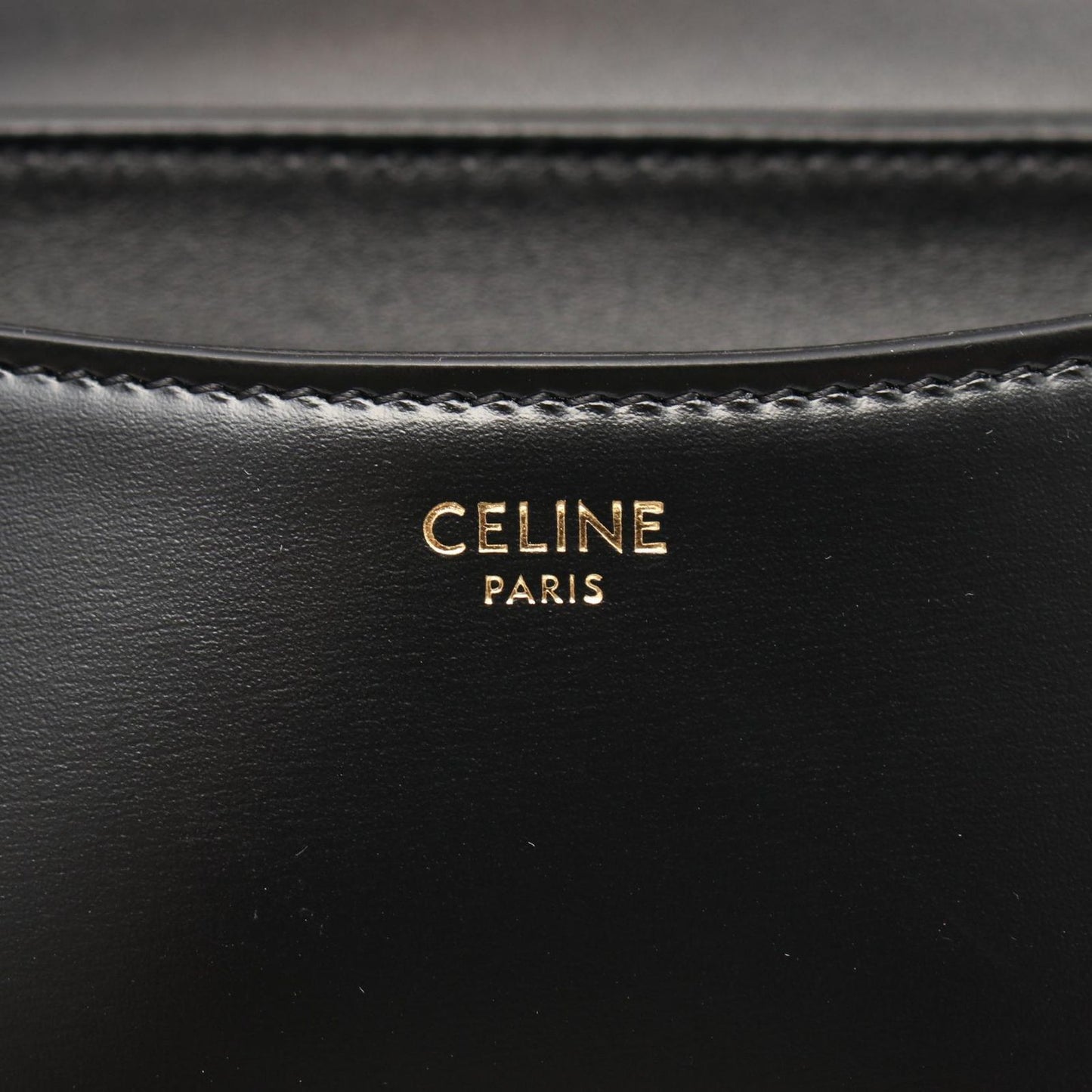 CELINE Triomphe Black Leather Shoulder Bag - New Arrival