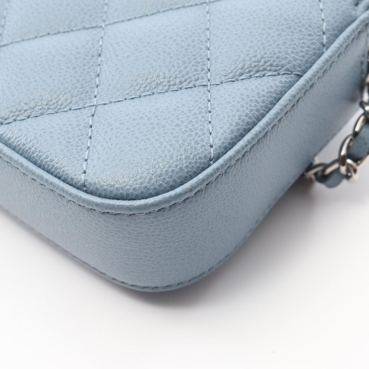 CHANEL Aqua Blue Half Coco Mark Matelassé Shoulder Bag
