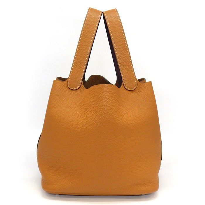 HERMES Picotin Lock MM Éclat Handbag - Toffee & Bordeaux