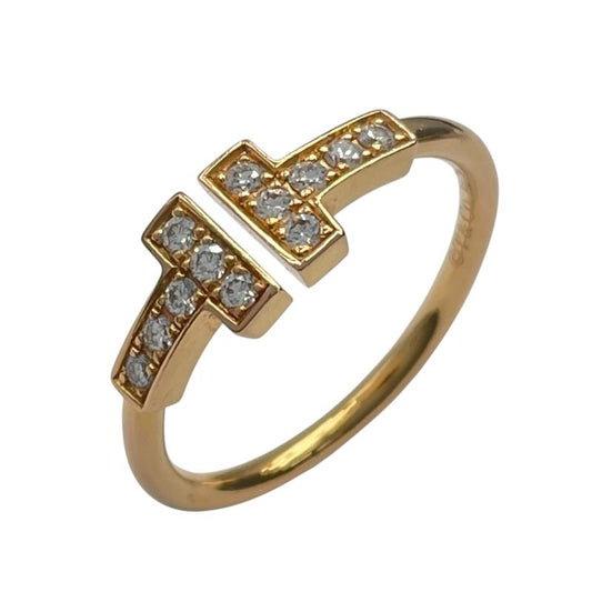 Tiffany & Co. T Wire Diamond Ring in 18K Pink Gold - Size 11