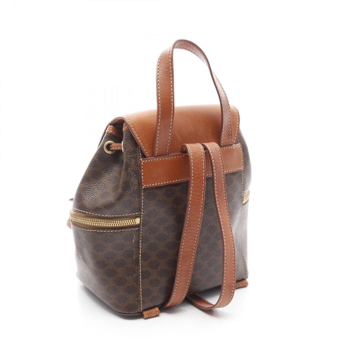 CELINE Macadam Brown Leather Backpack - Timeless Elegance