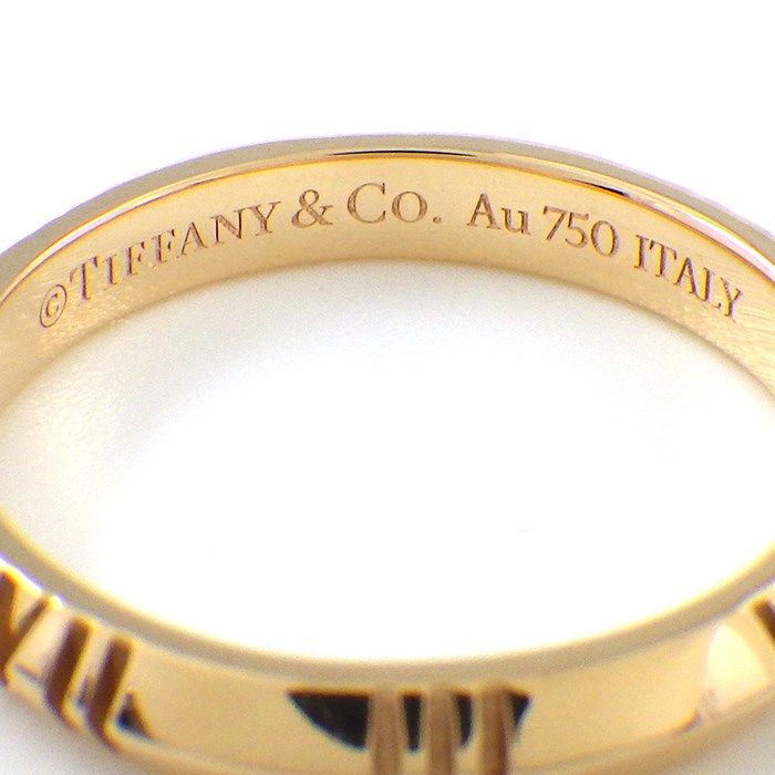 Tiffany & Co. Atlas Closed Narrow Ring in K18 Pink Gold - Size 13