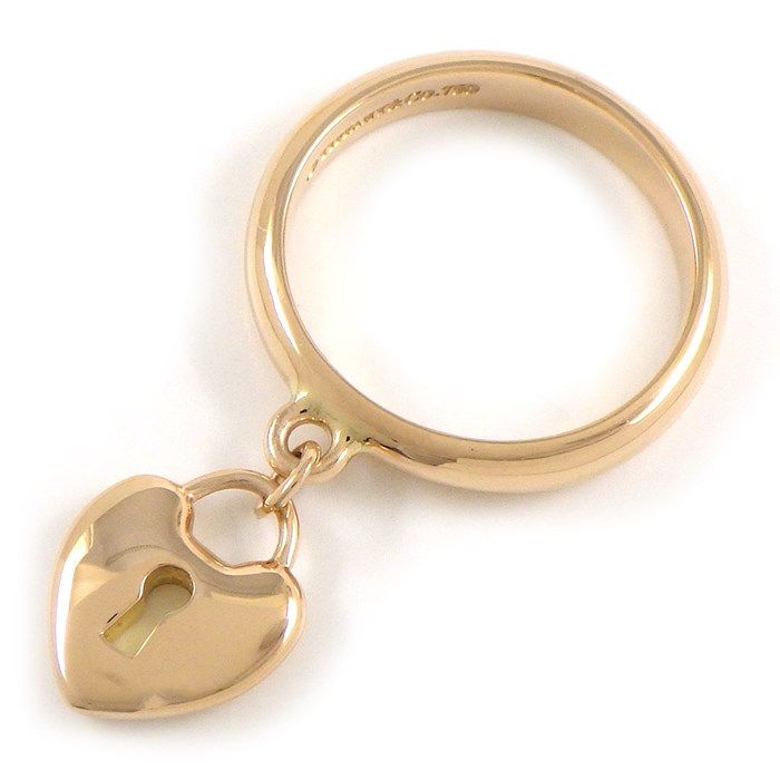 Tiffany & Co. Heart Lock Ring in K18 Pink Gold - Size 7.5