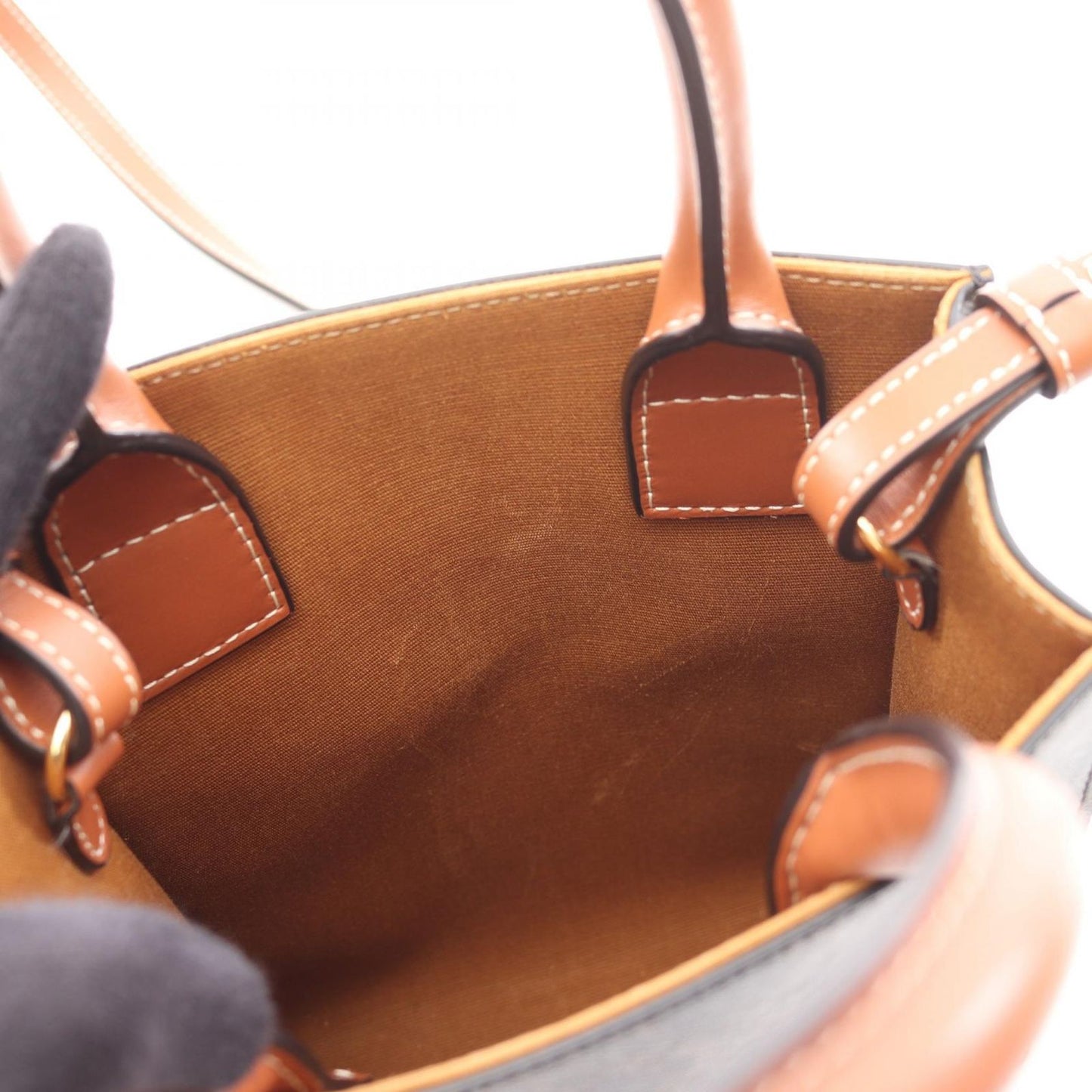 CELINE Mini Vertical Cabas Trionf Handbag - Dark Brown PVC Canvas