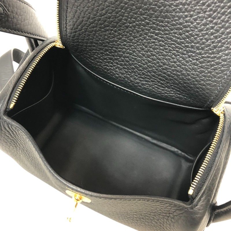 HERMES Lindy Mini Black & Gold Hardware - Timeless Elegance
