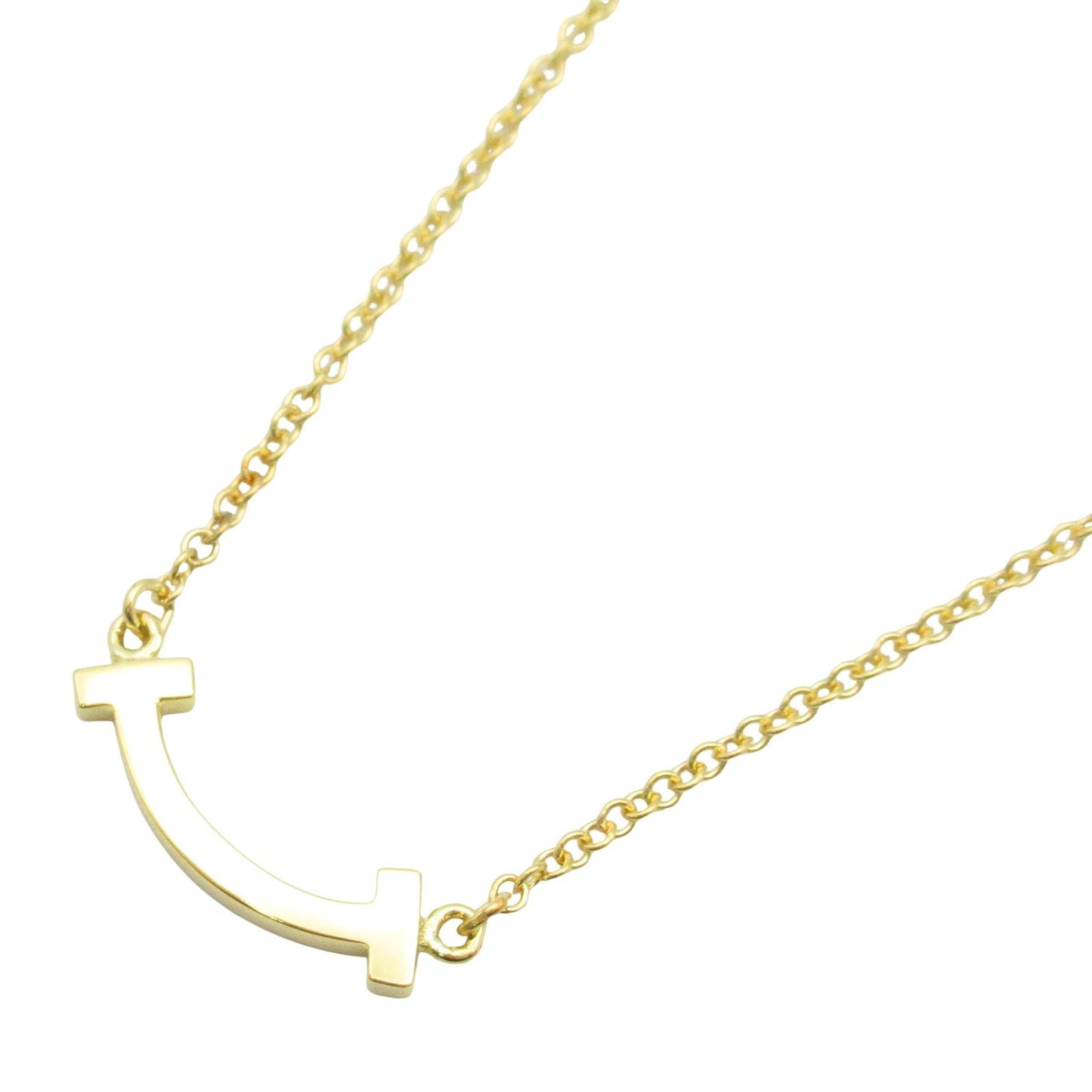 TIFFANY & CO T-Smile Mini Necklace in K18 Yellow Gold