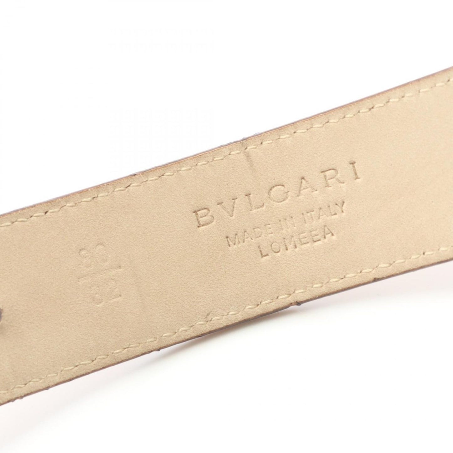 BVLGARI Brown Leather Belt with Gold Accents - Timeless Elegance