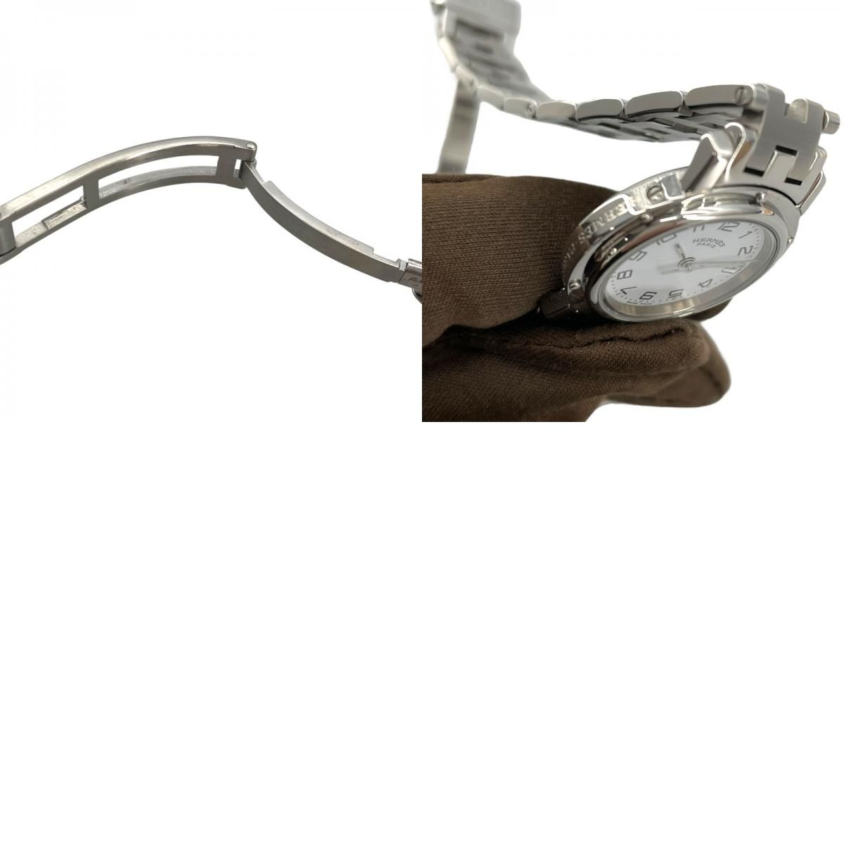 HERMES Clipper CL4.210 White SS Ladies Watch - Timeless Elegance